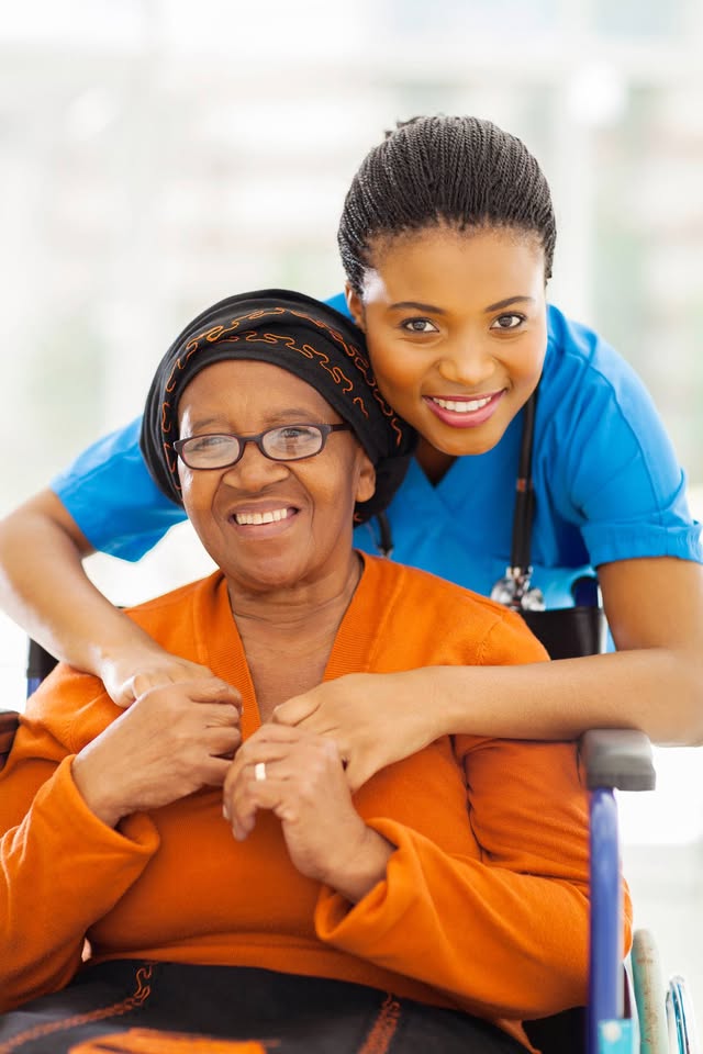 Jamara caregiver supporting a client at home