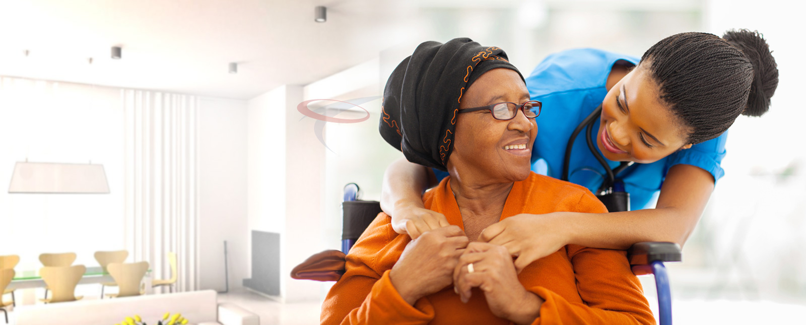 Caregiver offering respite and support to a family member